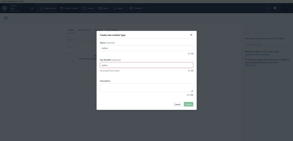 Create Author Content Type