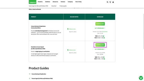 Download Veeam Installer